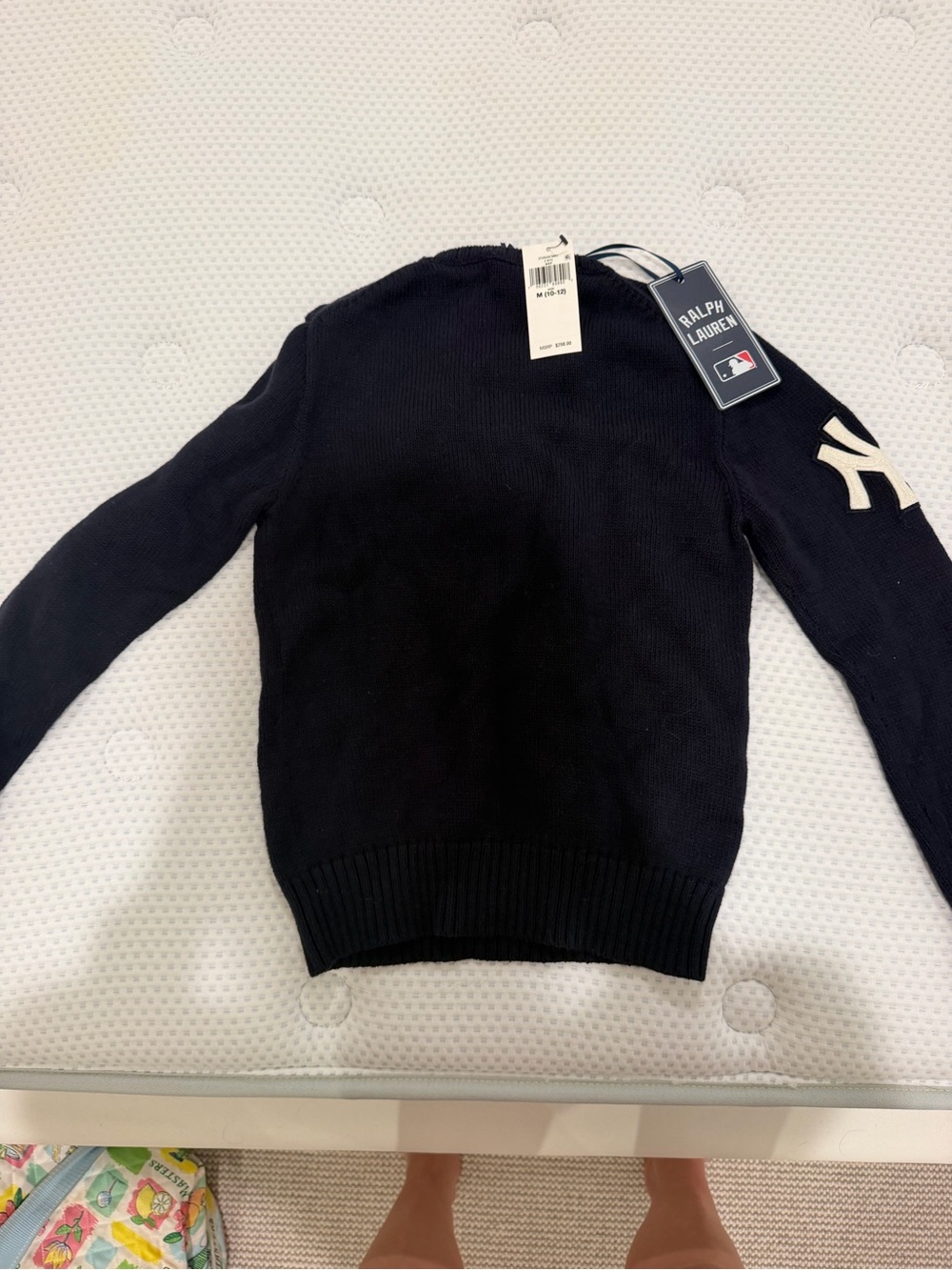 Ralph Lauren Kids Navy Polo Bear Baseball Sweater 10-12 - Picture 3 of 5